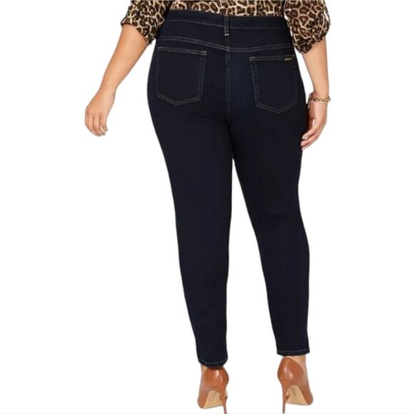 MICHAEL KORS Plus Size Selma High-Rise Stretch Skinny Jeans Dark Wash Blue Sz 18 - Picture 11 of 12